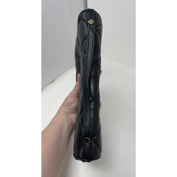 Michael Kors Black Quilted Leather Clutch Purse Wallet Top‎ Handle 9" X 6" RARE - Picture 6 of 14
